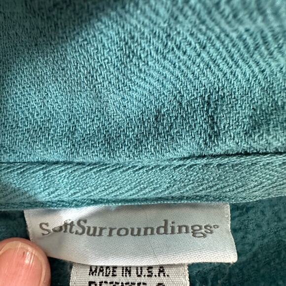 Soft Surroundings Lagenlook Pullover Top Blue Pockets Preshrunk Cotton Oversized - Picture 7 of 7